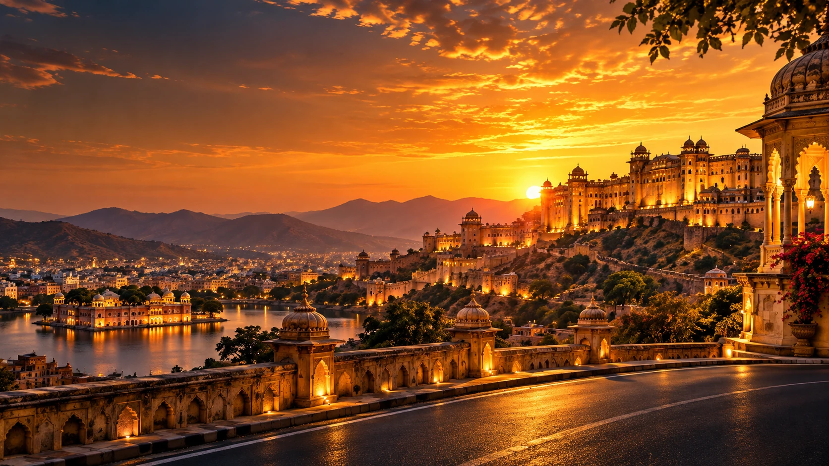 Royal Jaipur palace and Rajasthan fort